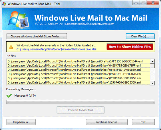 Transfer Windows Mail to Apple Mail screenshot