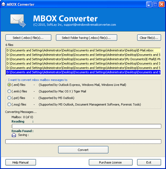 MBOX Converter Software screenshot