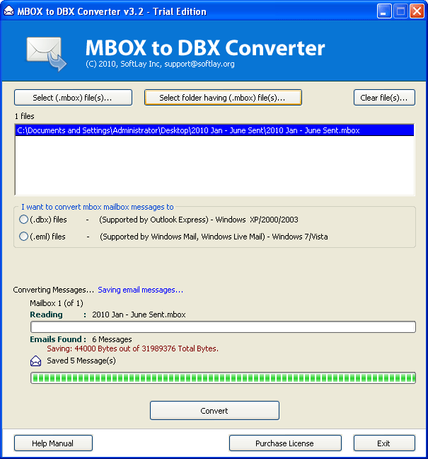MBOX to DBX