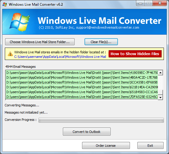 Windows 7 Export to Outlook From Windows Live Mail 6.2 full